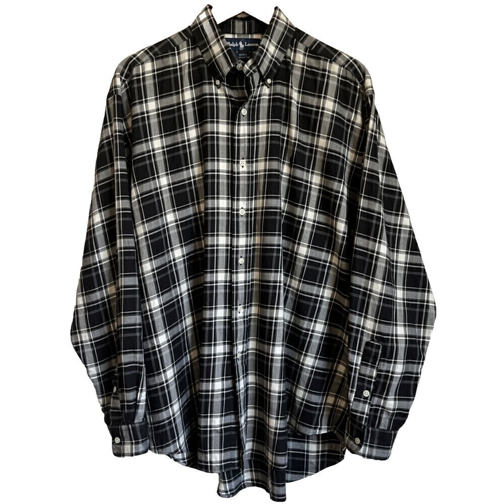 Ralph Lauren Men’s Long Sleeve Shirt Plaid Blake Fit Ponny Button Down Size L